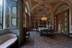 Mittagessen im achtzehnten Jahrhundert, venetischen Villa in Verona