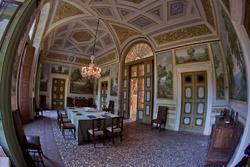 Achtzehnten Jahrhundert venetischen Villen in Verona, Esszimmer in der Villa Pompei